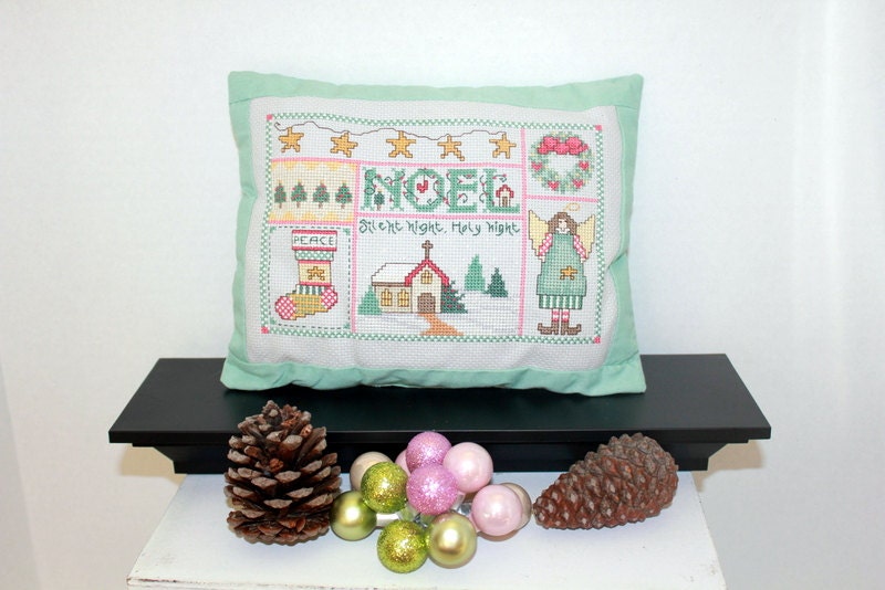 Noel Silent Night Merry Christmas decorative pillow