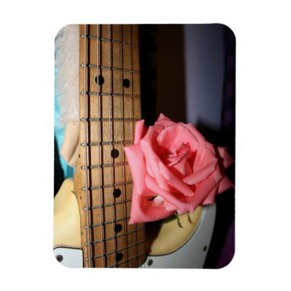 pink rose electric guitar neck fretboard musical rectangular magnets