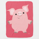 Cute Inquisitive Cartoon Pig Baby Blanket