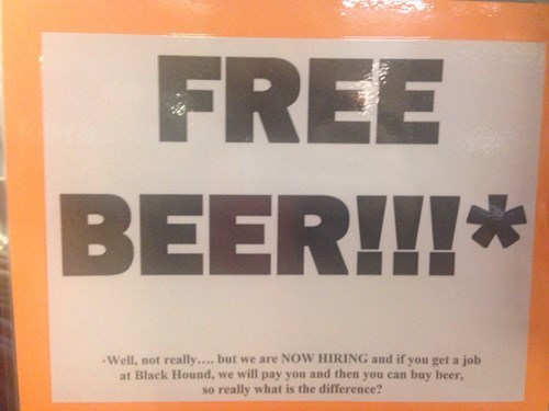 All bars offer free beer