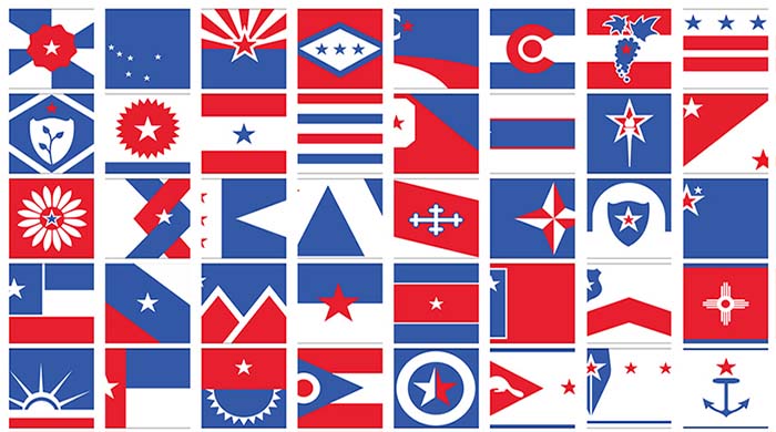 День независимости: дизайнерская версия флагов для американских штатов