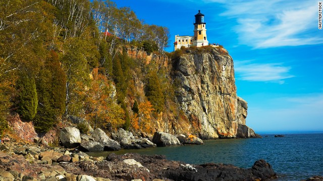One of Minnesota's most scenic landmarks, Split Rock Lighthouse was built in 1910 atop a cliff on Lake Superior's north shore. 