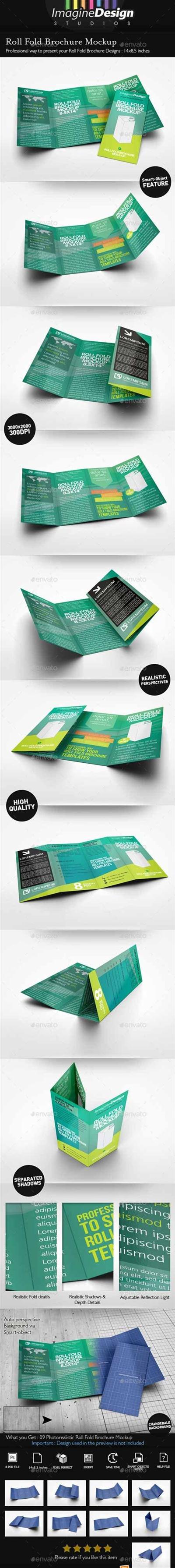Graphicriver Roll Fold Brochure Mockup 10020772