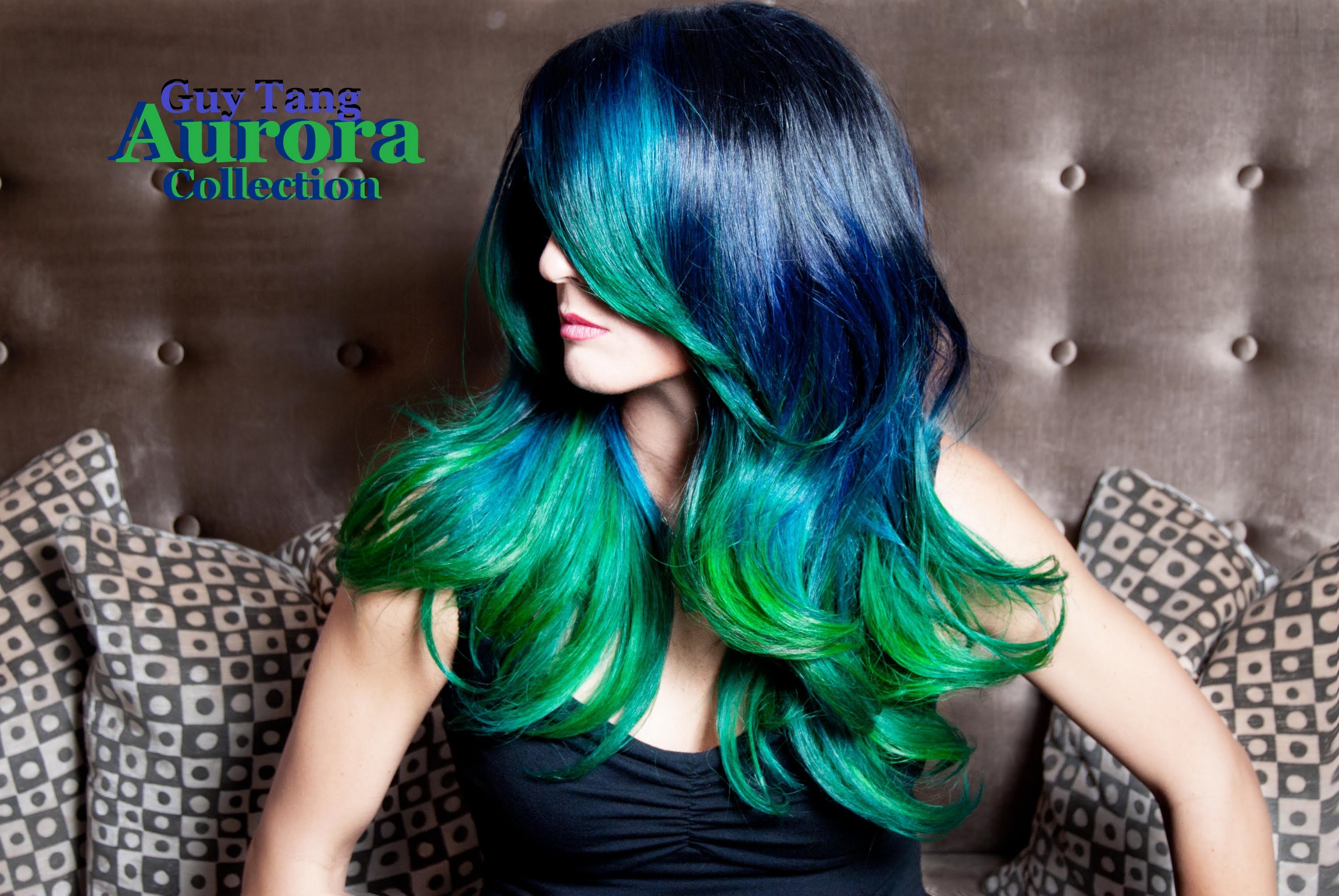 كيف تحصلين على شعر غريب و مميز بدرجات الأزرق مع الأخضر (2)