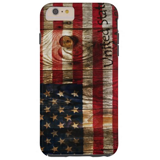 American Flag in wooden bord Tough iPhone 6 Plus Case
