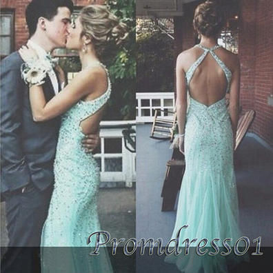 qpromdress:2015 green chiffon prom dress with sequins