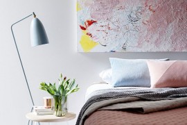 Cool bedside table and lighting in the modern bedroom