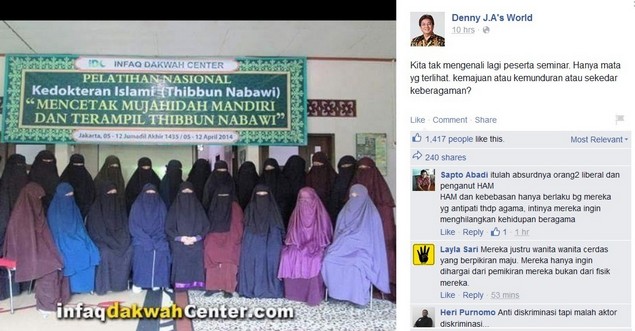 Bikin Status "Melecehkan" Muslimah Bercadar, Denny JA Dikecam Netizen