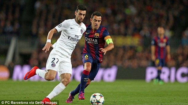 Xavi made his 148th Champions League appearance against PSG on Tuesday night
