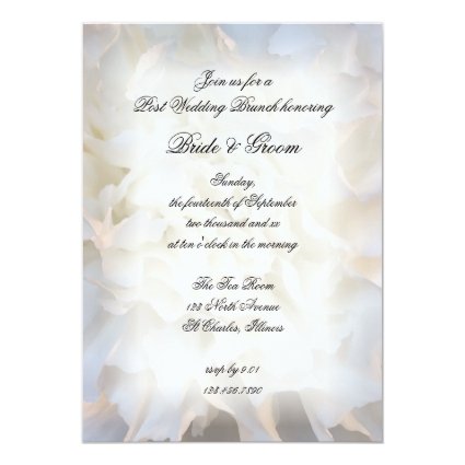 White Floral Post Wedding Brunch Invitation