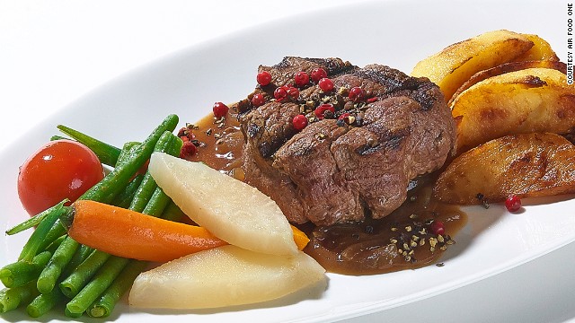 German company Air Food One is running an eight-week trial delivering inflight food -- including this steak dish -- to people's homes.