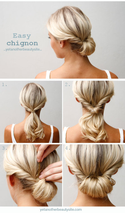 A step by step guide to an easy Chignon