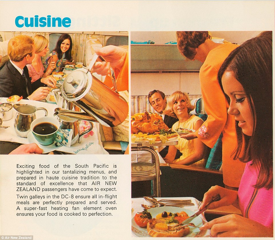This advert from the 1960s promoted Air New Zealand's fleet of DC-8 jets and new 'super-fast' oven technology on board