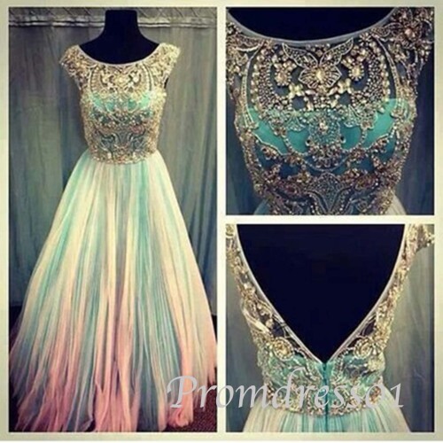 qpromdress: 2015 colorful beaded vintage prom dress