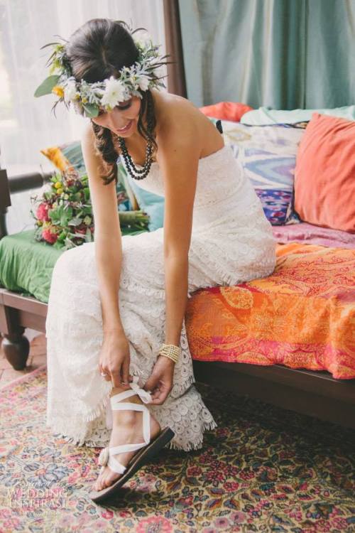 Celia Grace Wedding Dress + Sseko Designs Bridal Sandals