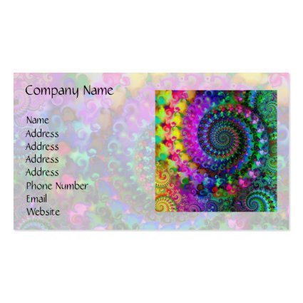 Hippy Rainbow Fractal Pattern Double-Sided Standard Business Cards (Pack Of 100)