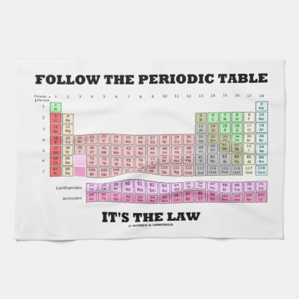 Follow The Periodic Table It's The Law (Chemistry) Hand Towel