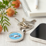 Playing Belted Galloway Cow & Calf Metal Keychain