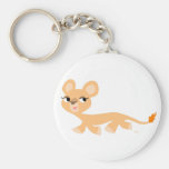 Cute Cool Cartoon Lioness Keychain Basic Round Button Keychain