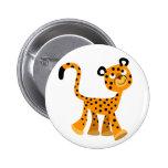 Cute Insouciant Cartoon Cheetah Button Badge