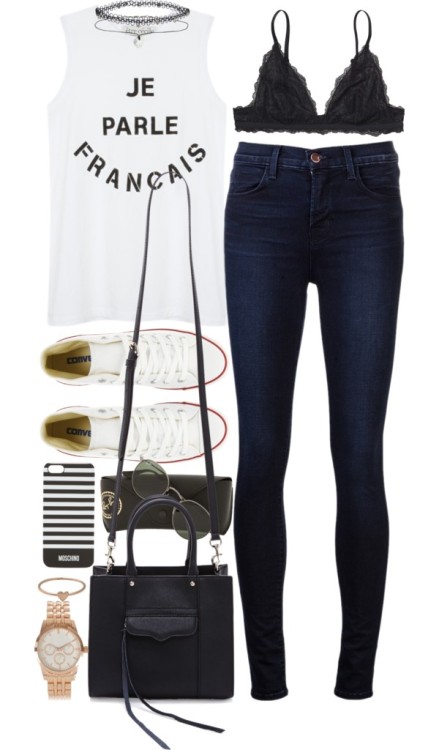 outfit with converse by im-emma featuring a black leather tote...