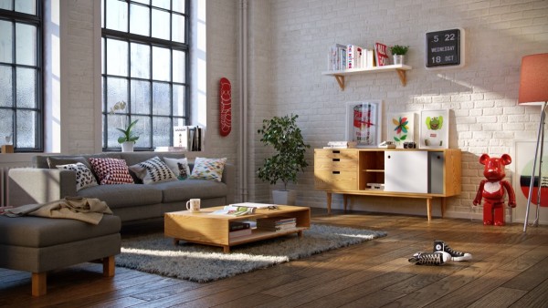 Or store your favorite stories directly inside your coffee table as well as a mid-century credenza.