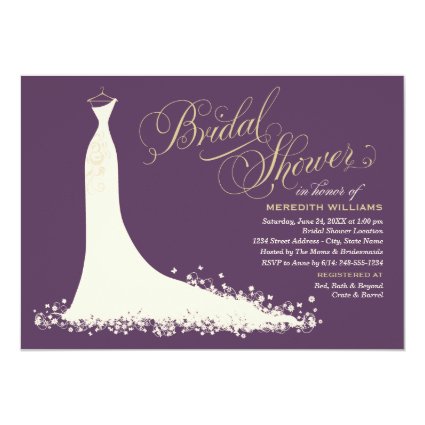 Bridal Shower Invitation | Elegant Wedding Gown 5" X 7" Invitation Card