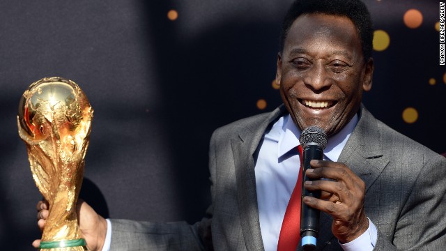 Ask many Brazilians who is the greatest footballer of all time and their answer will be simple: "Pele." The striker, pictured here in 2014, won three World Cups with Brazil between 1958 and 1970.