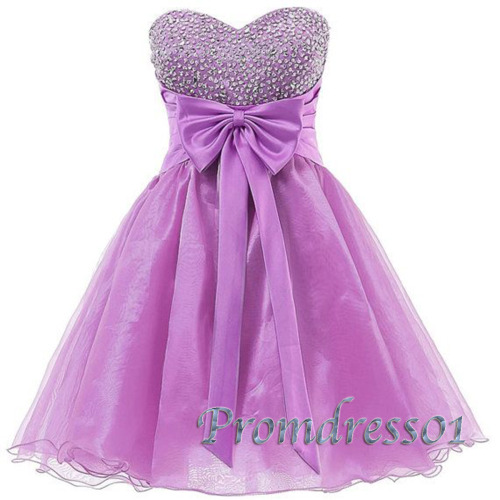 2015 purple mini prom dress