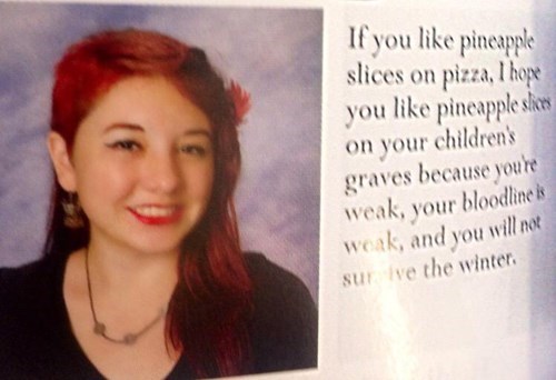 school yearbook quote Put Away the Pineapples, Winter is Coming 