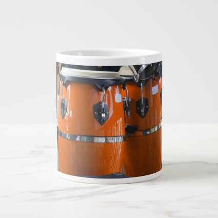 Bright orange conga drums photo 20 oz large ceramic coffee mug