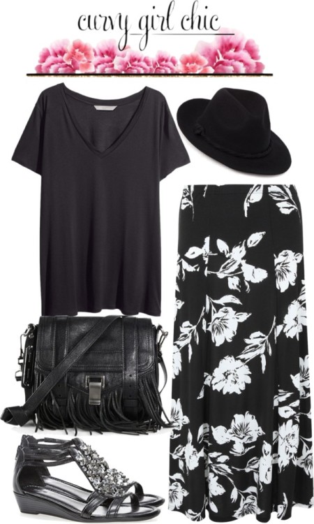 Fashion blog Contest floral skirt with curvy chic by...