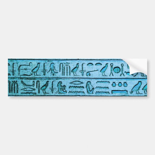 Ancient Egyptian Hieroglyphs Blue Car Bumper Sticker