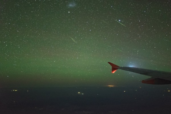 View larger. | Alpha Centaurid Meteor Shower @ 40,000 ft by Colin Legg Photography