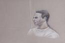 An artist's sketch shows Luka Rocco Magnotta in court for his preliminary hearing in Montreal