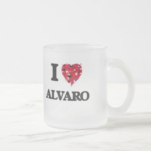 I Love Alvaro 10 Oz Frosted Glass Coffee Mug