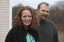 Nurse Kaci Hickox joined by her boyfriend Ted Wilbur speak with the media outside of their home in Fort Kent, Maine
