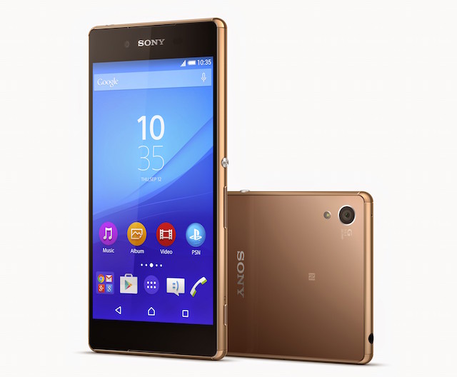 Sony Xperia Z3+ flagship 2015 shown in Copper Gold