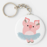 Cute Cartoon Ballerina Pig Keychain