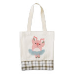 Cute Cartoon Ballerina Pig Heart Bag Zazzle HEART Tote Bag