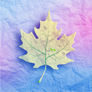 使い古した紙と楓の葉の背景 Maple leaf on grunge paper イラスト素材
