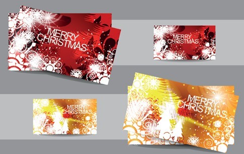 Elegant Merry Christmas Card Set 01