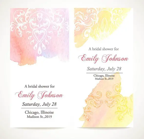 Clean Vertical Floral Invitation Card Templates Vector