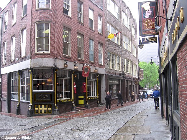 The historic Green Dragon Tavern on Marshall Street is steeped in history. According to legend the Boston Tea Party was planned there and Paul Revere was inside when he was sent to Lexington to warn Revolutionary troops that the British were coming 