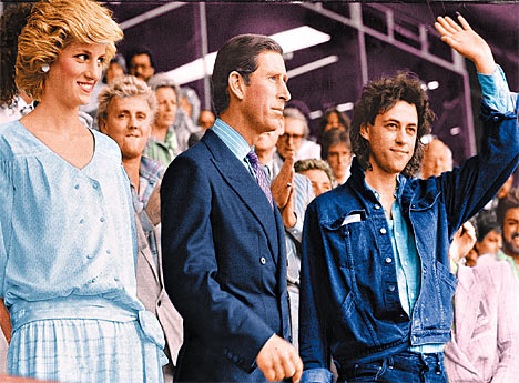 Princess Diana, Prince Charles and Bob Geldof Live Aid 1985