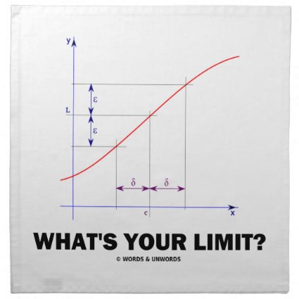 What's Your Limit? Limit Function Geek Humor Napkin