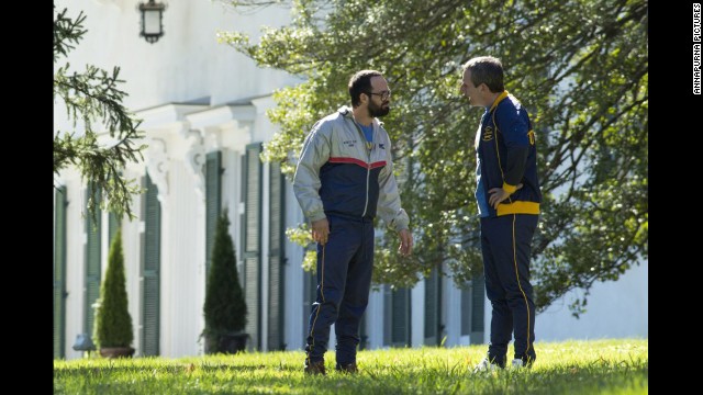 Mark Ruffalo (left) stars in "Foxcatcher" as Dave Schultz, an Olympic gold medalist who coached and trained at John E. du Pont's estate.