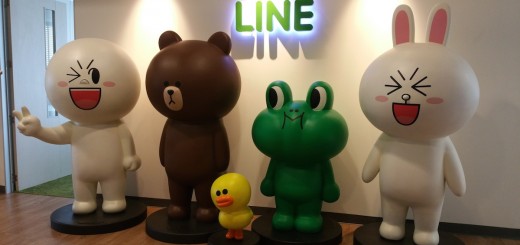 The five major Sticker characters from the LINE franchise greet you upon entrance.