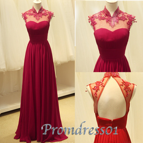 promdress01: 2015 wine red lace chiffon open back prom dress prom dress April 14, 2015 at 12:20AM