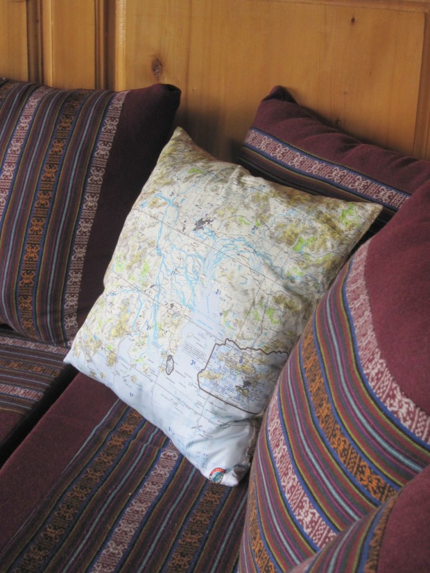 CERS map on pillow living room